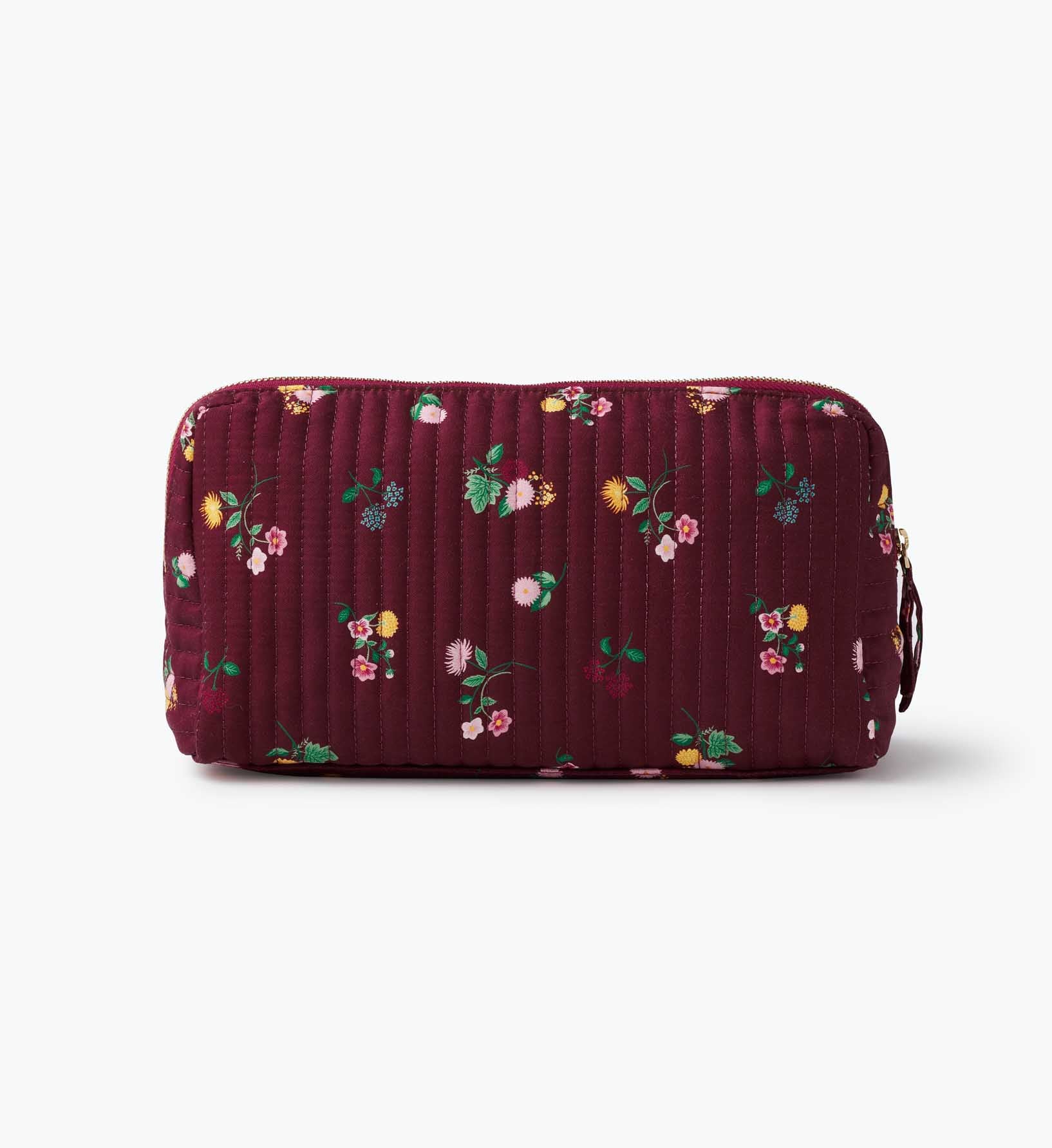 Cloverpaperco™ - Quilted Large Cosmetic Pouch - Ditsy Dahlia