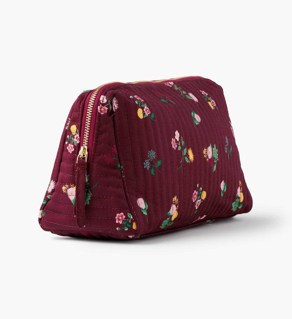 Cloverpaperco™ - Quilted Large Cosmetic Pouch - Ditsy Dahlia