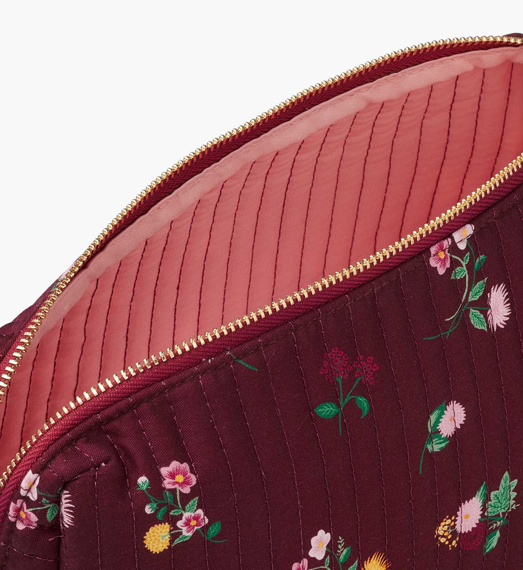 Cloverpaperco™ - Quilted Large Cosmetic Pouch - Ditsy Dahlia