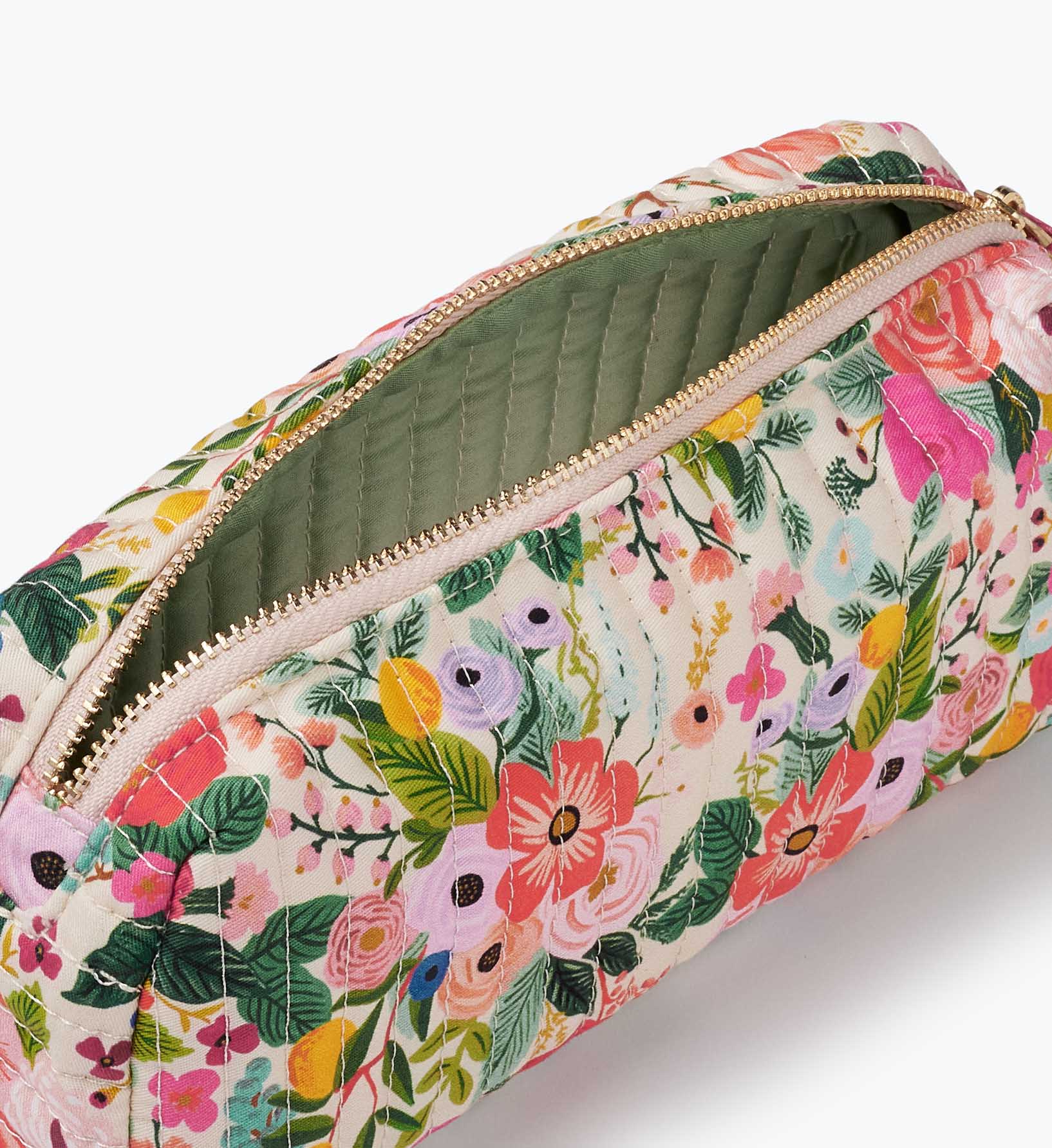 Cloverpaperco™ - Quilted Small Cosmetic Pouch - Garden Party