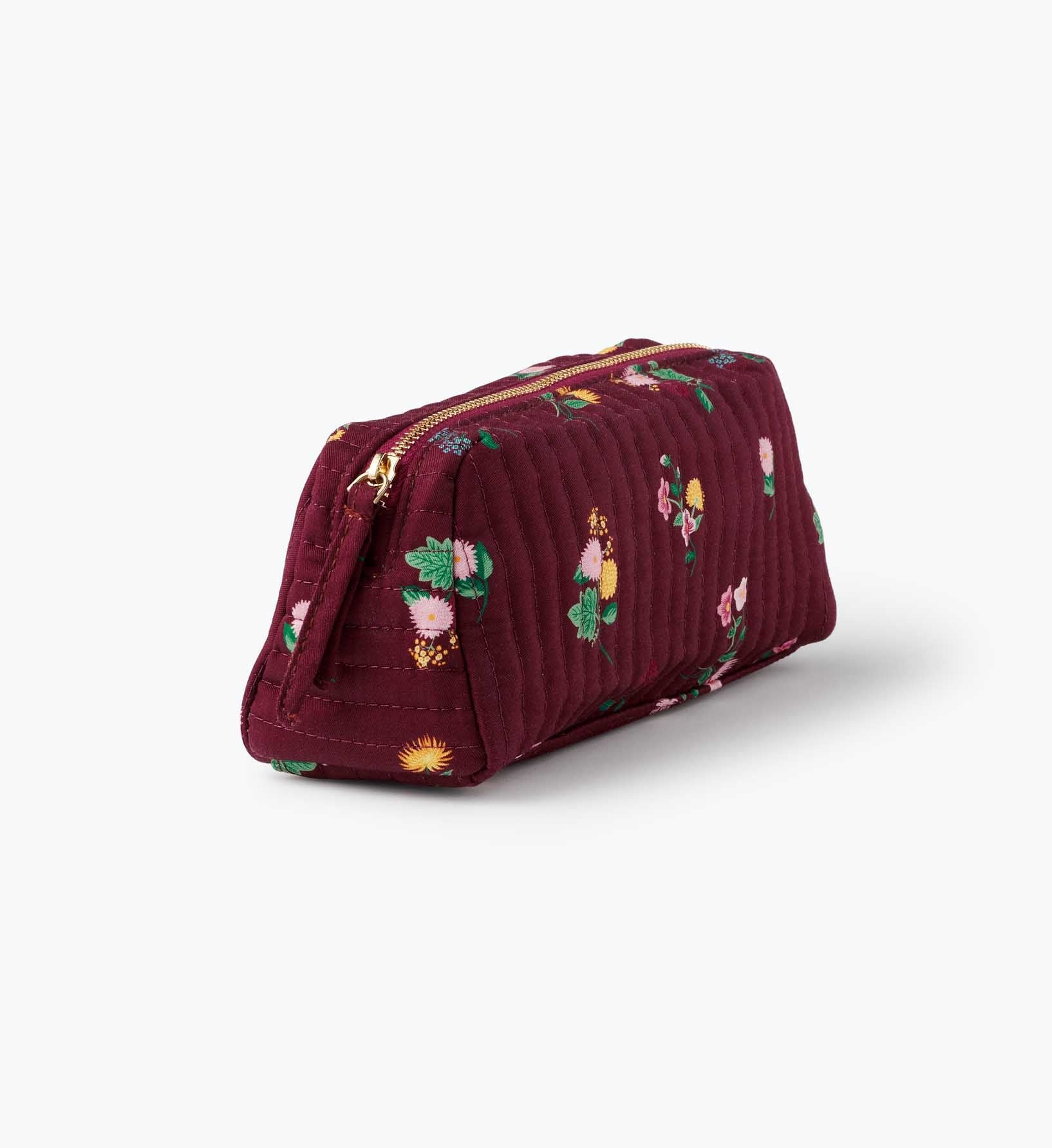 Cloverpaperco™ - Quilted Small Cosmetic Pouch - Ditsy Dahlia