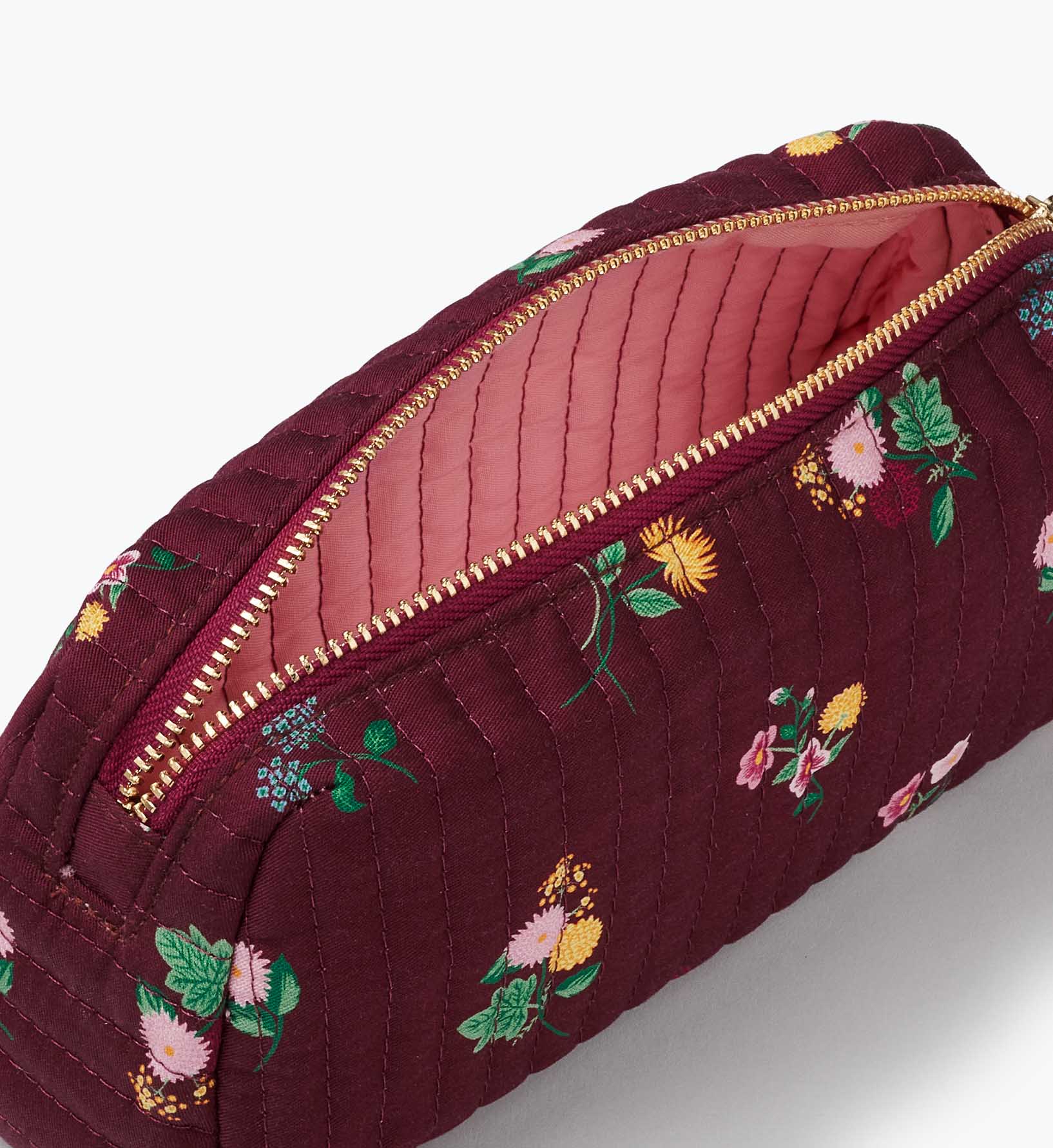 Cloverpaperco™ - Quilted Small Cosmetic Pouch - Ditsy Dahlia
