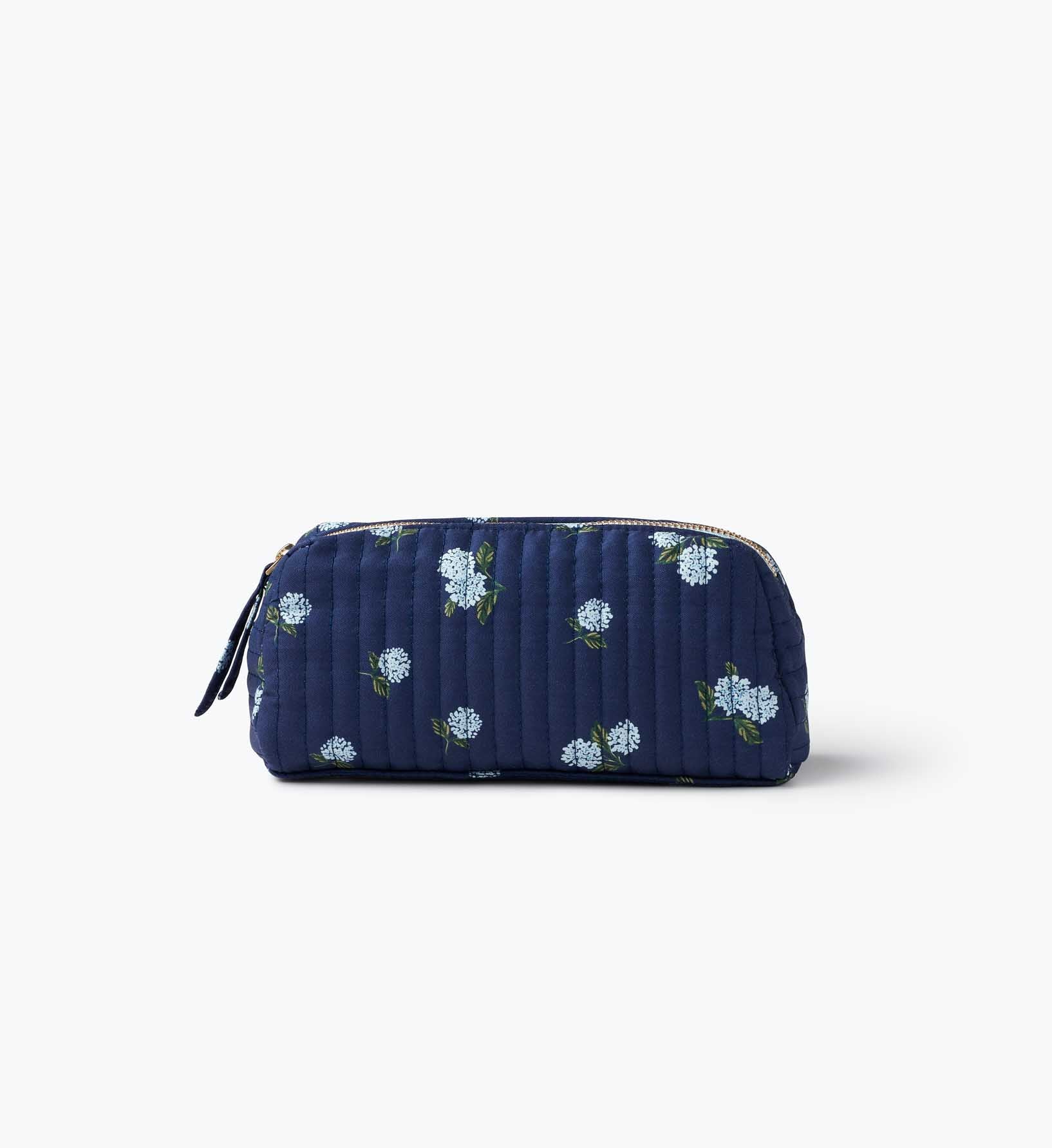 Cloverpaperco™ - Quilted Small Cosmetic Pouch - Ditsy Hydrangea