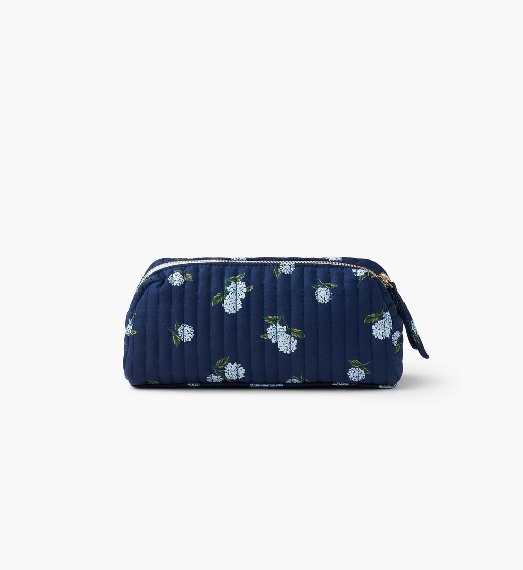 Cloverpaperco™ - Quilted Small Cosmetic Pouch - Ditsy Hydrangea