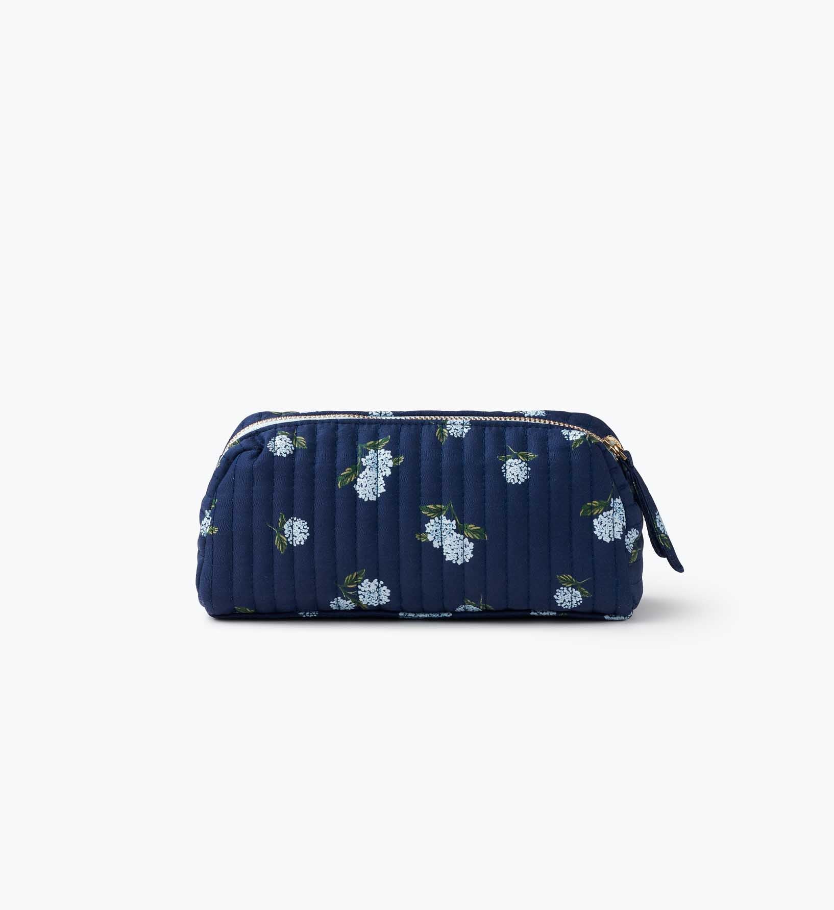 Cloverpaperco™ - Quilted Small Cosmetic Pouch - Ditsy Hydrangea