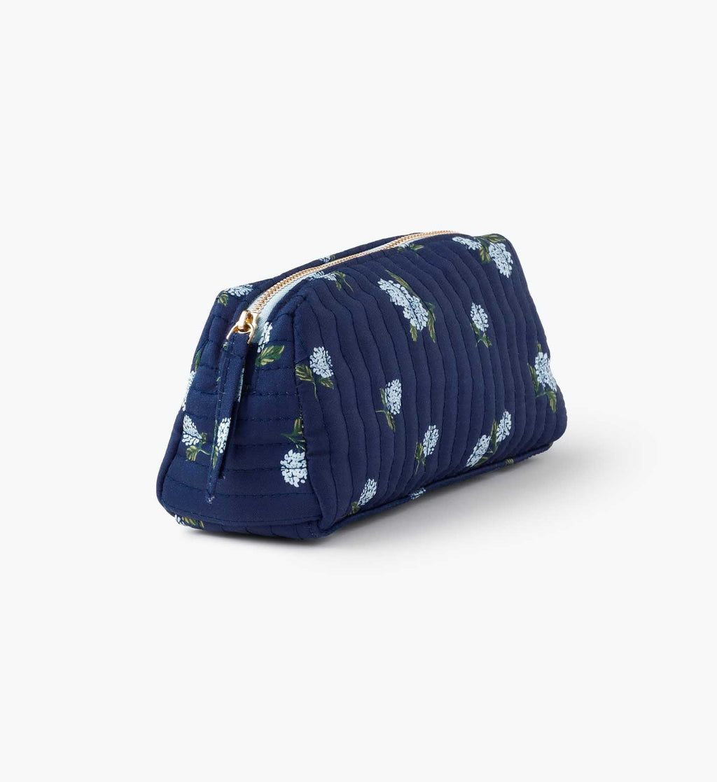 Cloverpaperco™ - Quilted Small Cosmetic Pouch - Ditsy Hydrangea