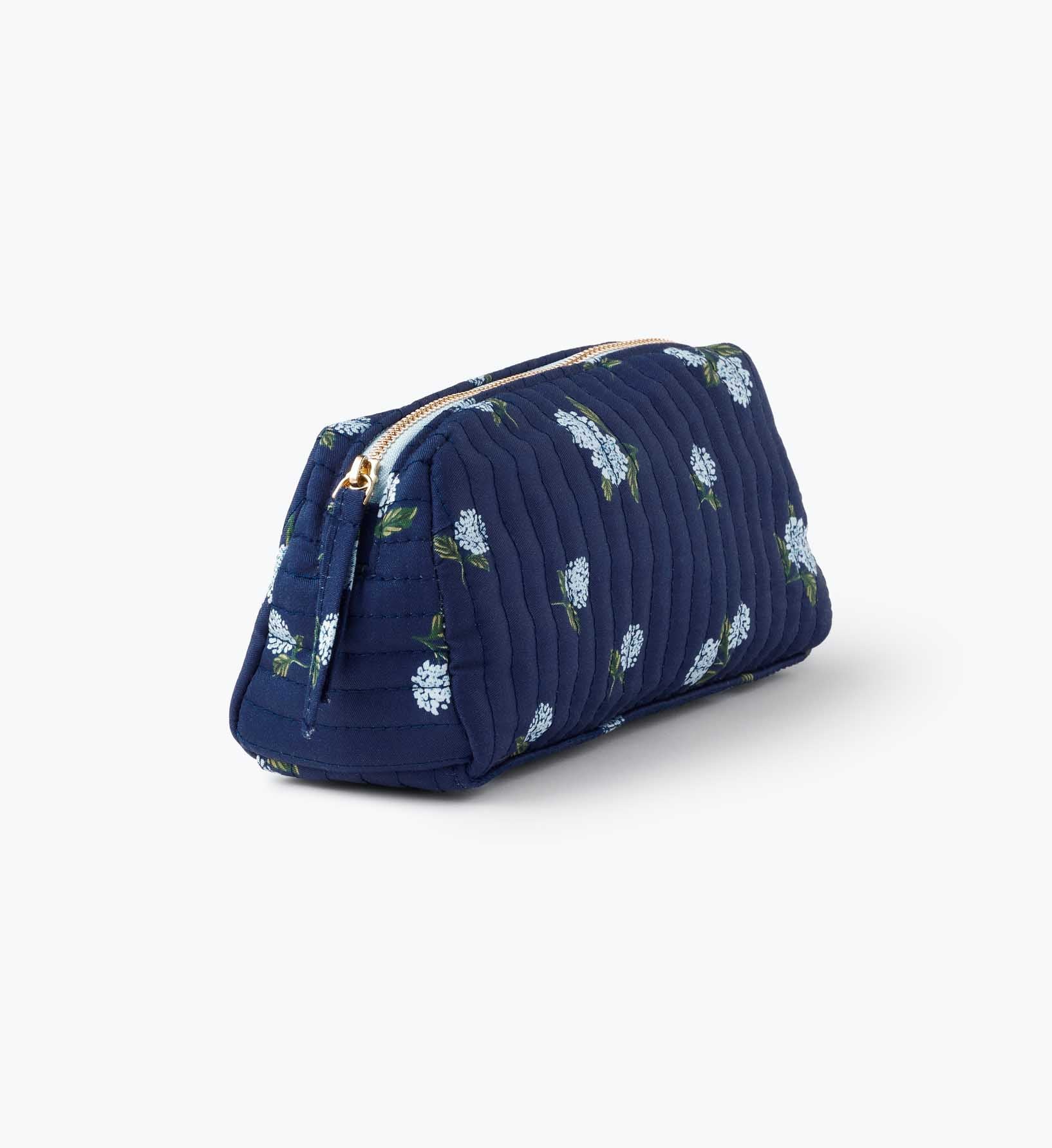 Cloverpaperco™ - Quilted Small Cosmetic Pouch - Ditsy Hydrangea