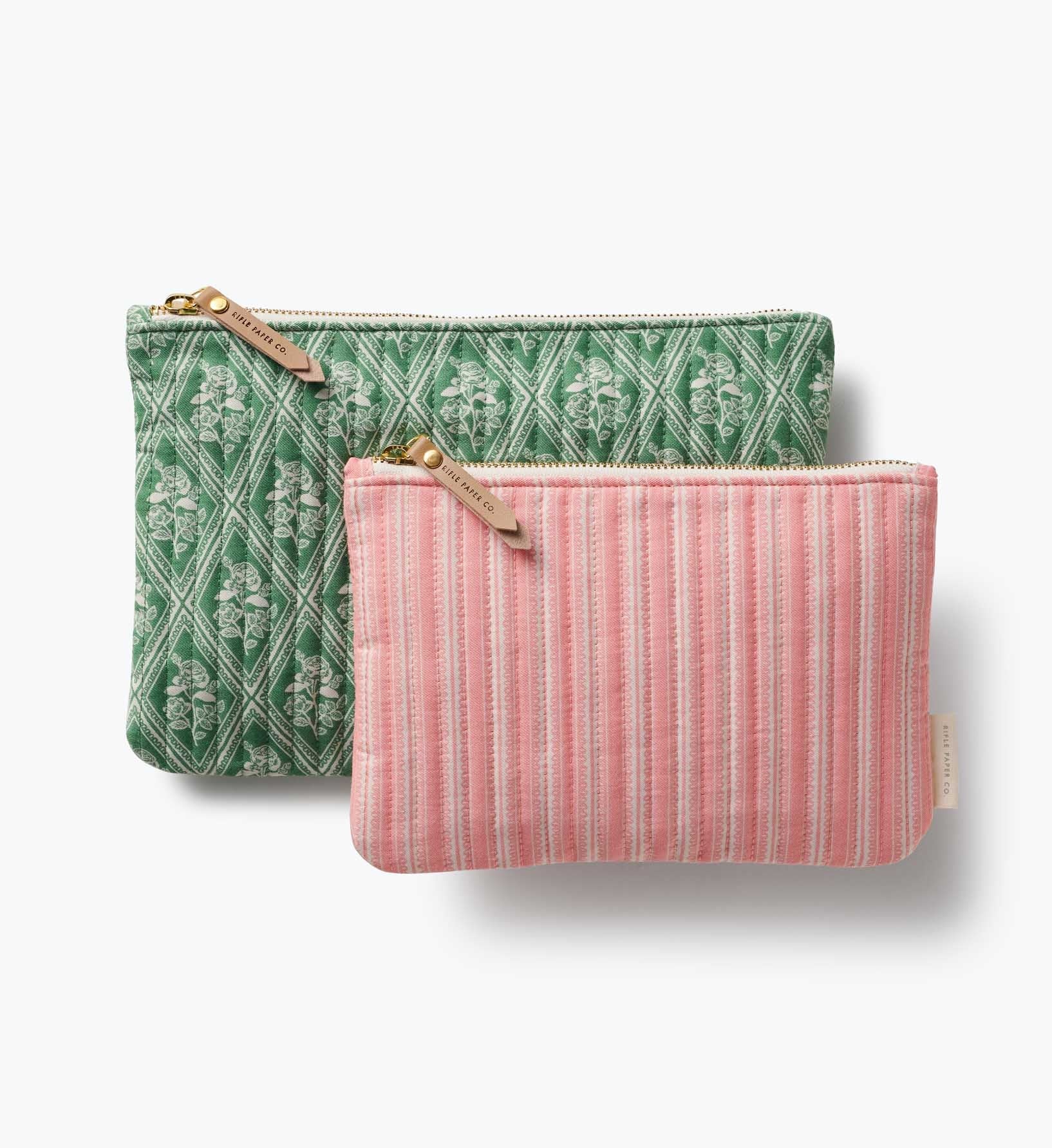 Cloverpaperco™ - Quilted Pouch Set - Rose Study