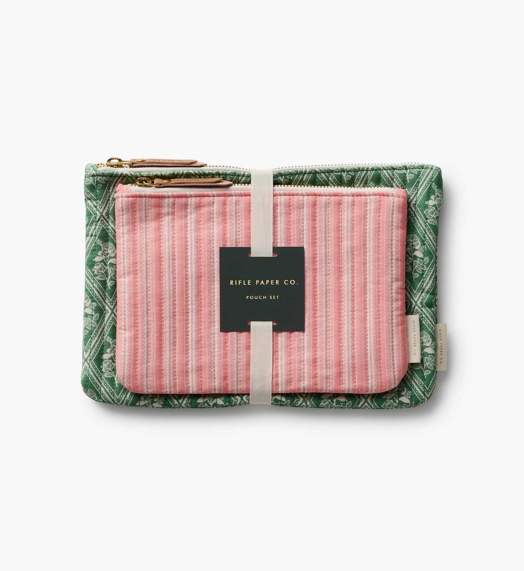 Cloverpaperco™ - Quilted Pouch Set - Rose Study