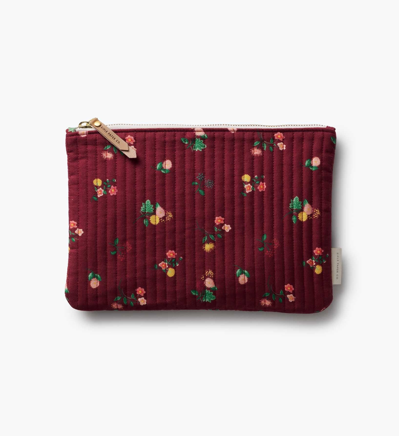 Cloverpaperco™ - Quilted Pouch Set - Ditsy Dahlia