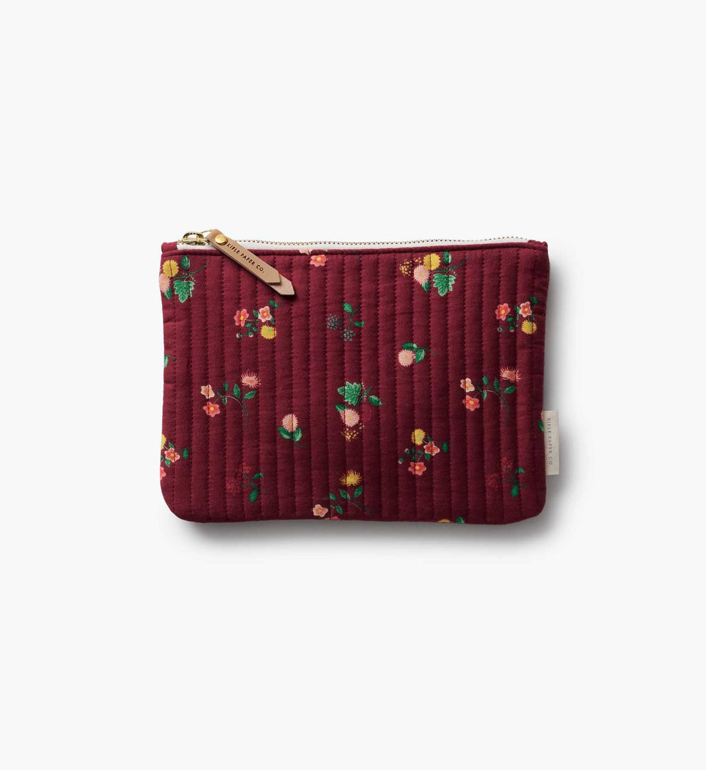 Cloverpaperco™ - Quilted Pouch Set - Ditsy Dahlia