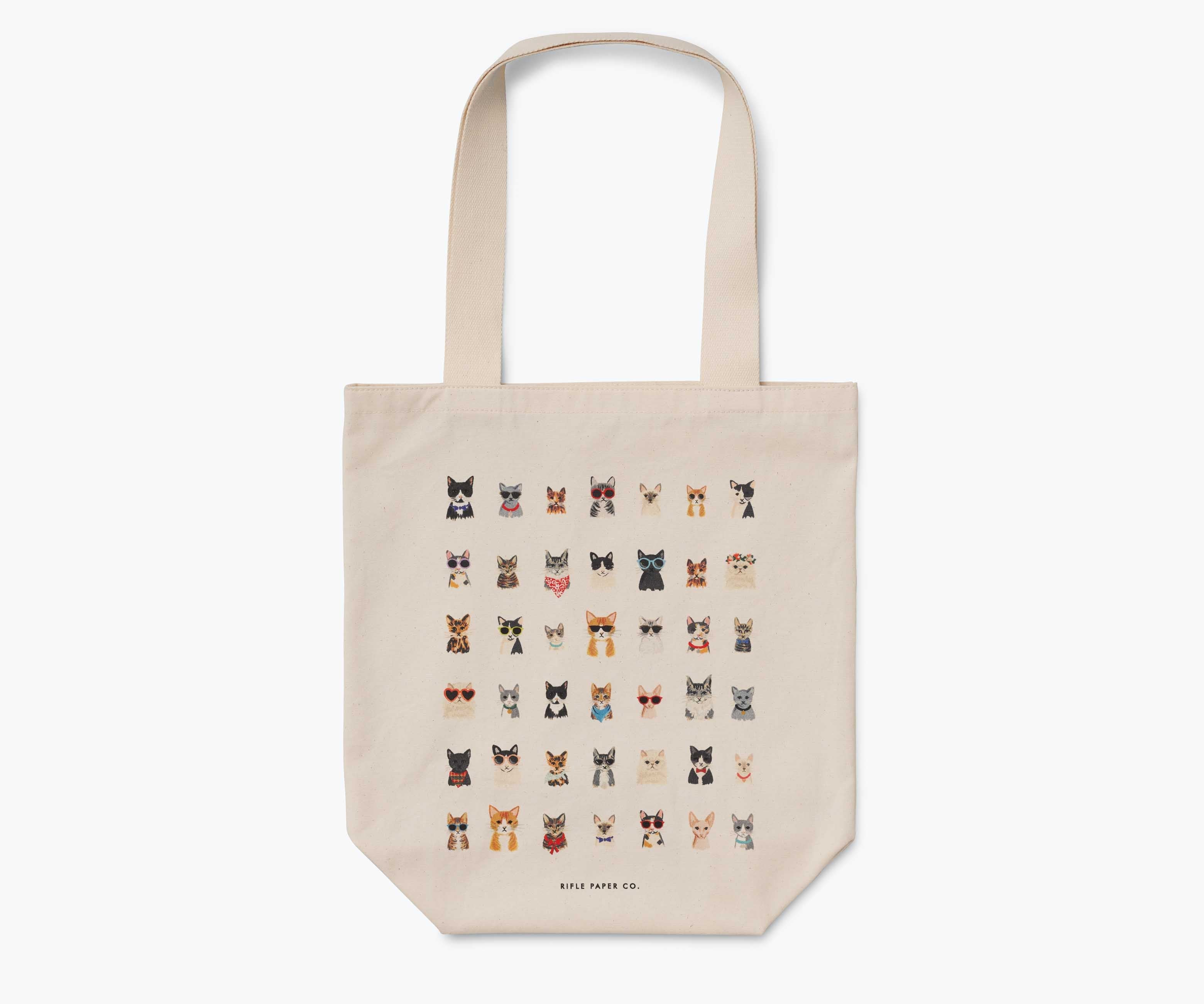 Cloverpaperco™ - Canvas Tote Bag - Cool Cats