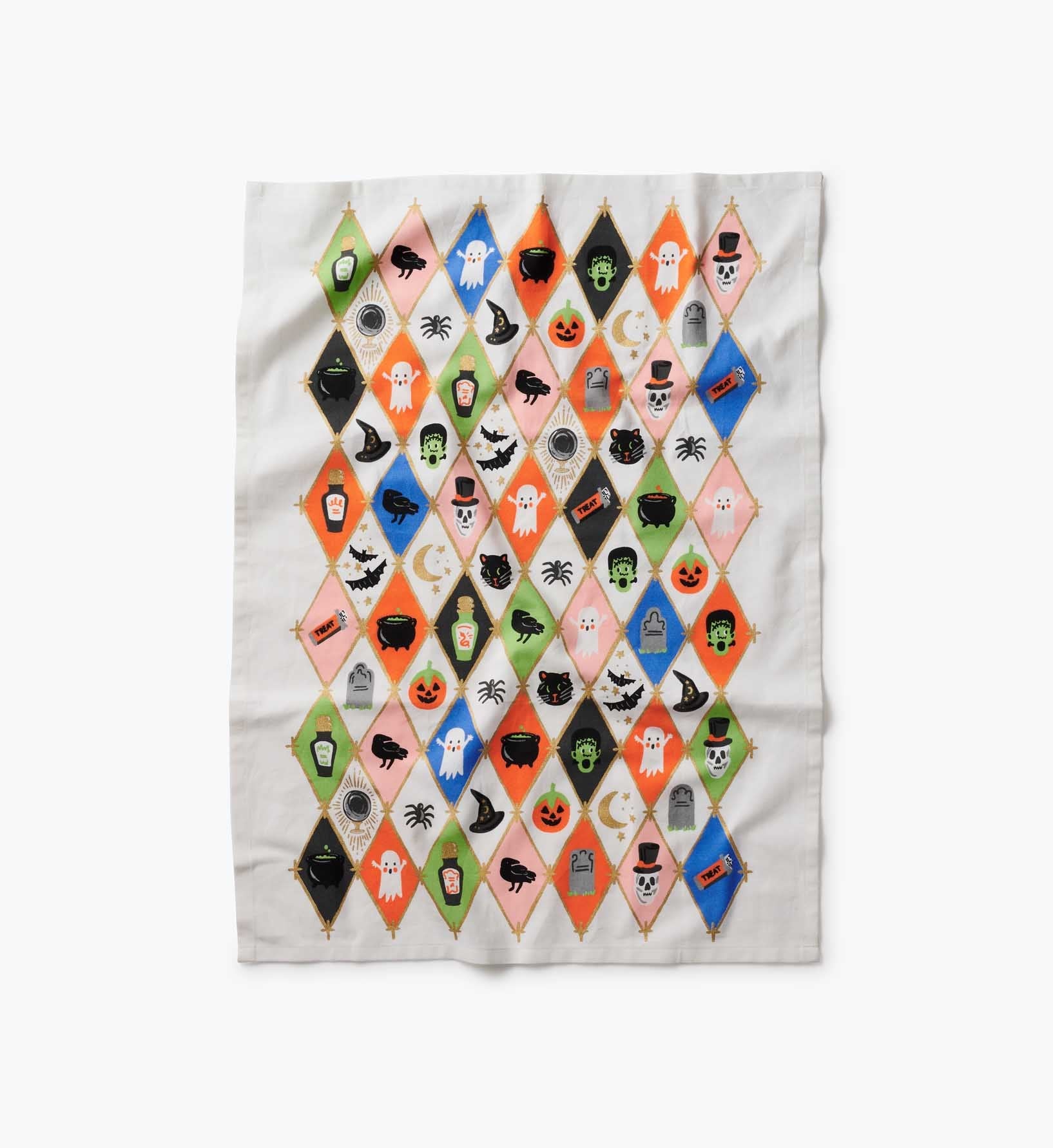 Cloverpaperco™ - Tea Towel - Halloween Argyle