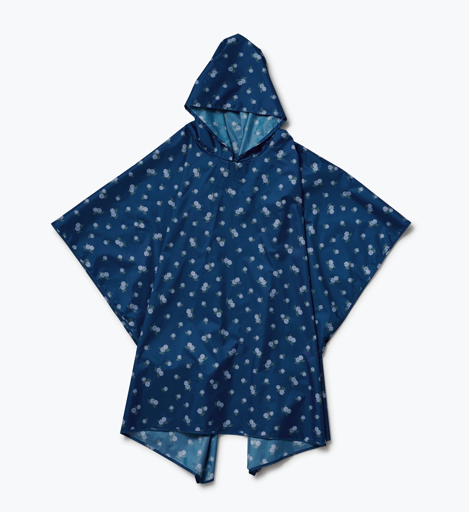 Cloverpaperco™ - Packable Rain Poncho - Ditsy Hydrangea