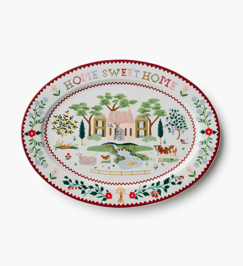 Cloverpaperco™ - Large Porcelain Serving Platter - Home Sweet Home