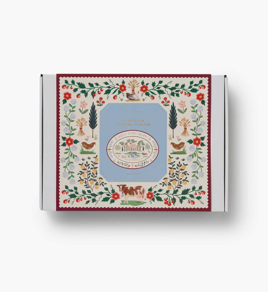 Cloverpaperco™ - Large Porcelain Serving Platter - Home Sweet Home