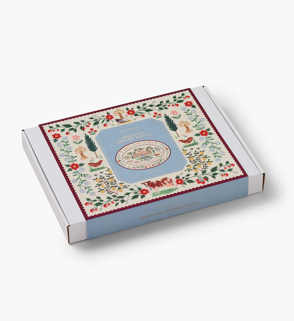 Cloverpaperco™ - Large Porcelain Serving Platter - Home Sweet Home