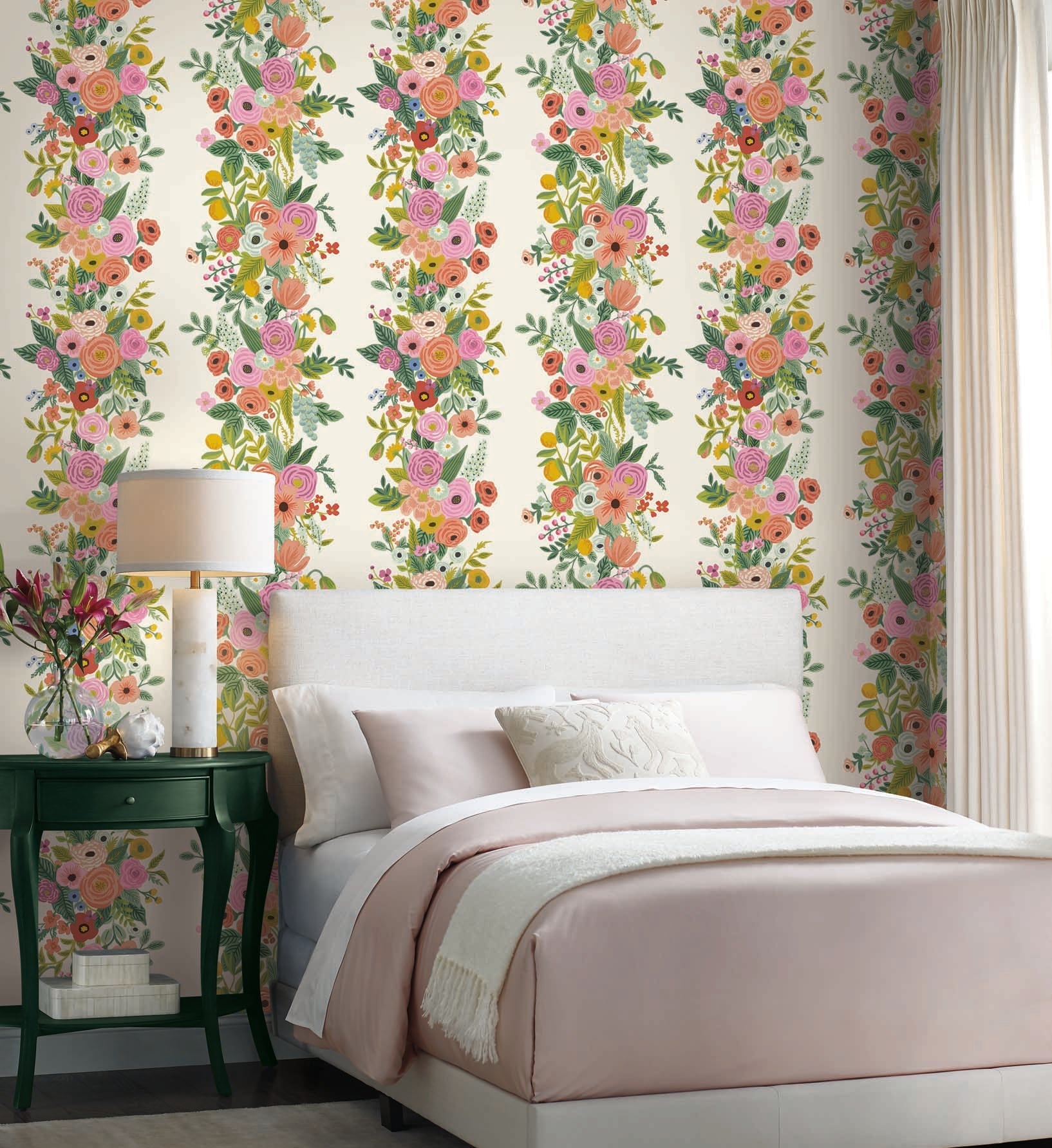 Cloverpaperco™ - Garden Party Trellis Wallpaper - Rose Multi