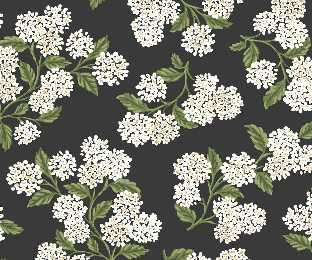 Cloverpaperco™ - Hydrangea Peel & Stick Wallpaper - Black & White
