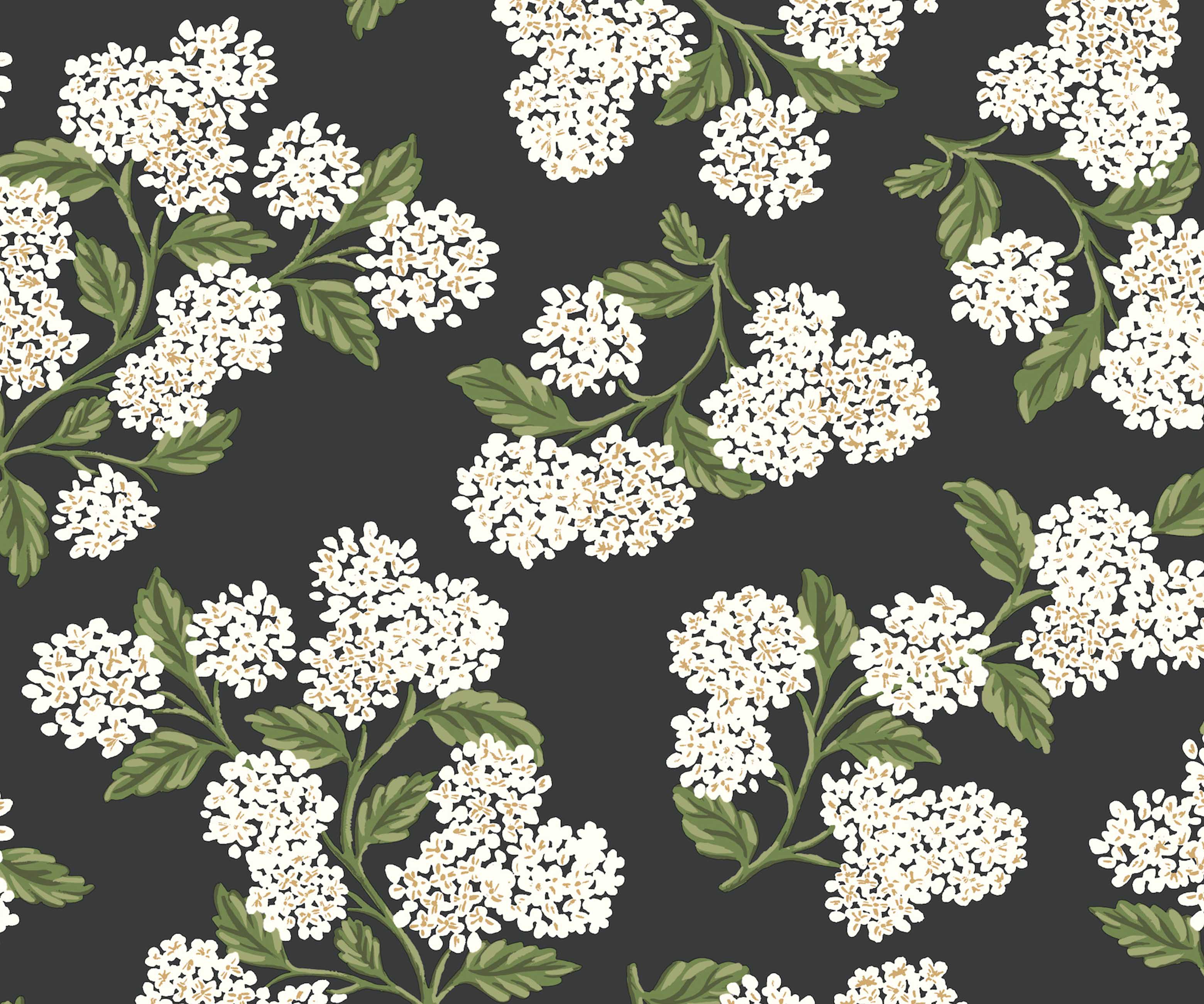 Cloverpaperco™ - Hydrangea Peel & Stick Wallpaper - Black & White