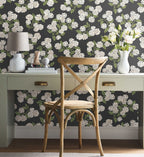 Cloverpaperco™ - Hydrangea Peel & Stick Wallpaper - Black & White