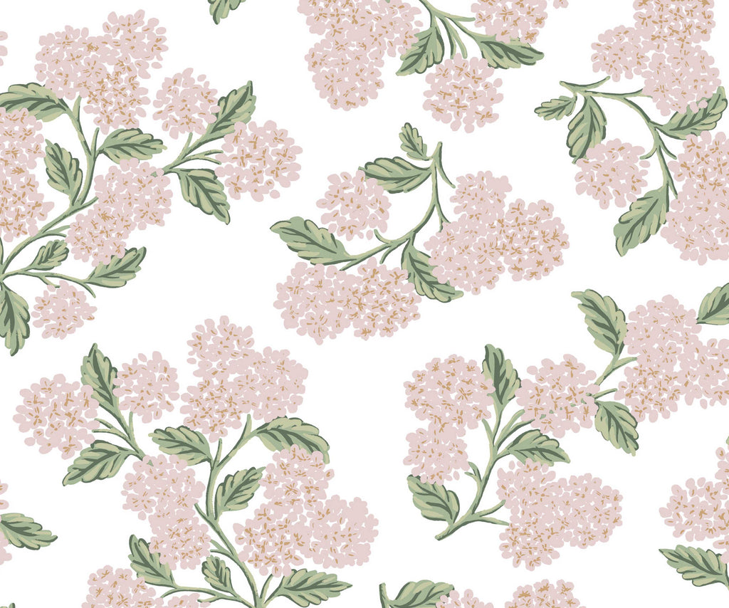 Cloverpaperco™ - Hydrangea Peel & Stick Wallpaper - Pink & White