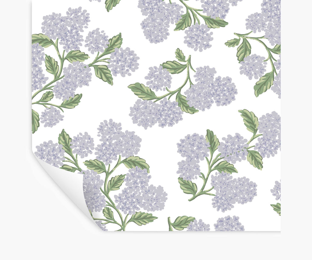 Cloverpaperco™ - Hydrangea Peel & Stick Wallpaper - Lilac & White