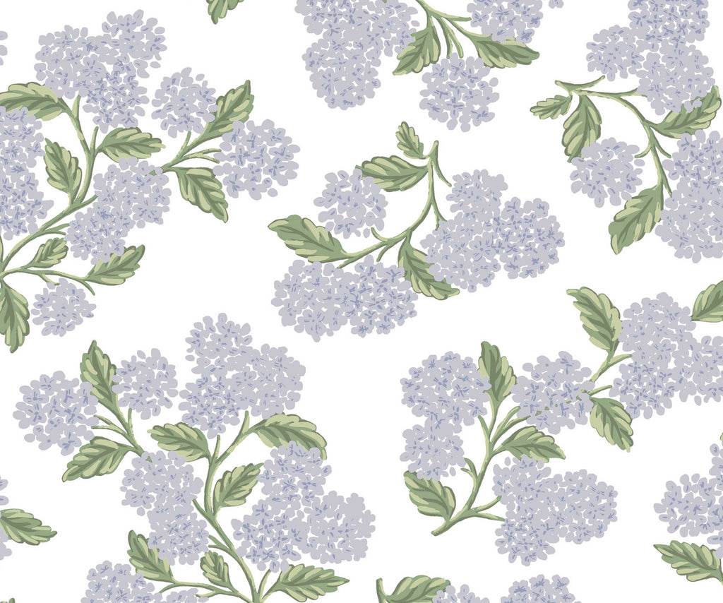 Cloverpaperco™ - Hydrangea Peel & Stick Wallpaper - Lilac & White
