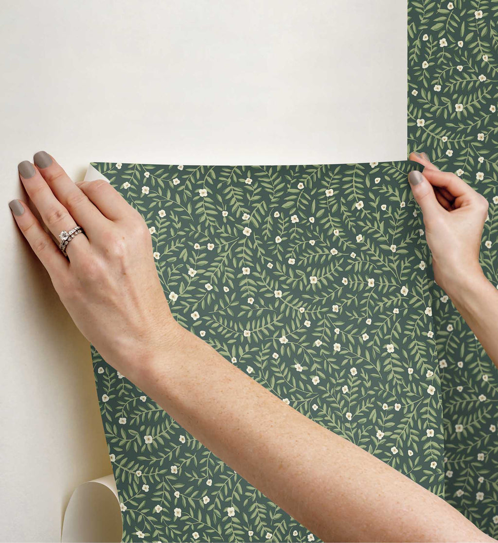 Cloverpaperco™ - Elodie Peel & Stick Wallpaper - Emerald