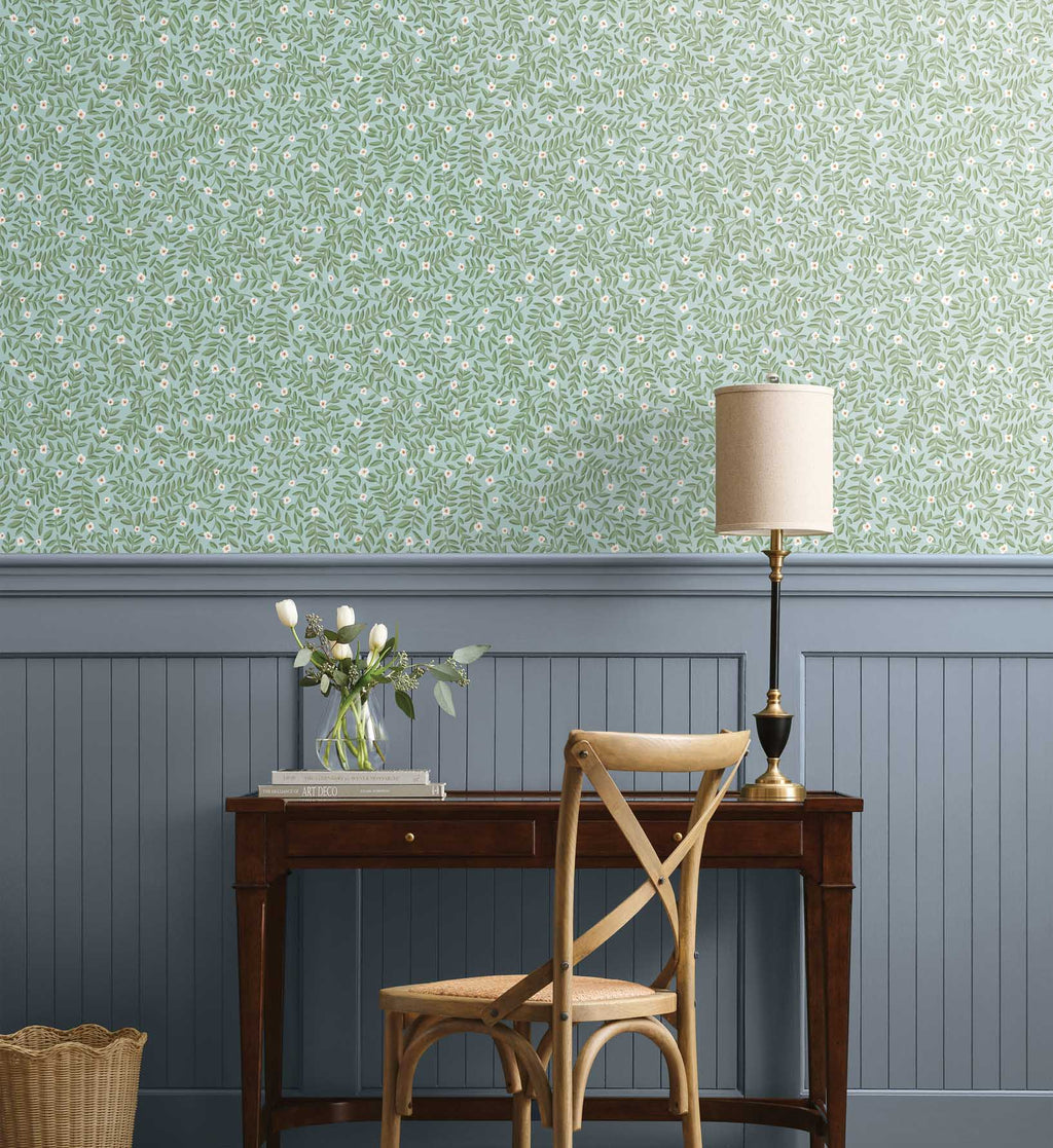 Cloverpaperco™ - Elodie Peel & Stick Wallpaper - Light Blue