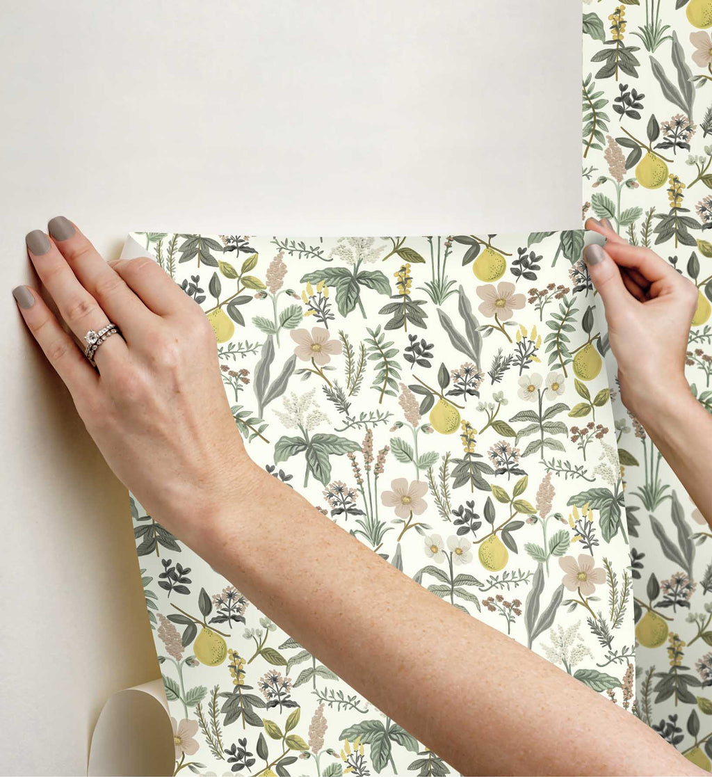 Cloverpaperco™ - Herb Garden Peel & Stick Wallpaper - Cream