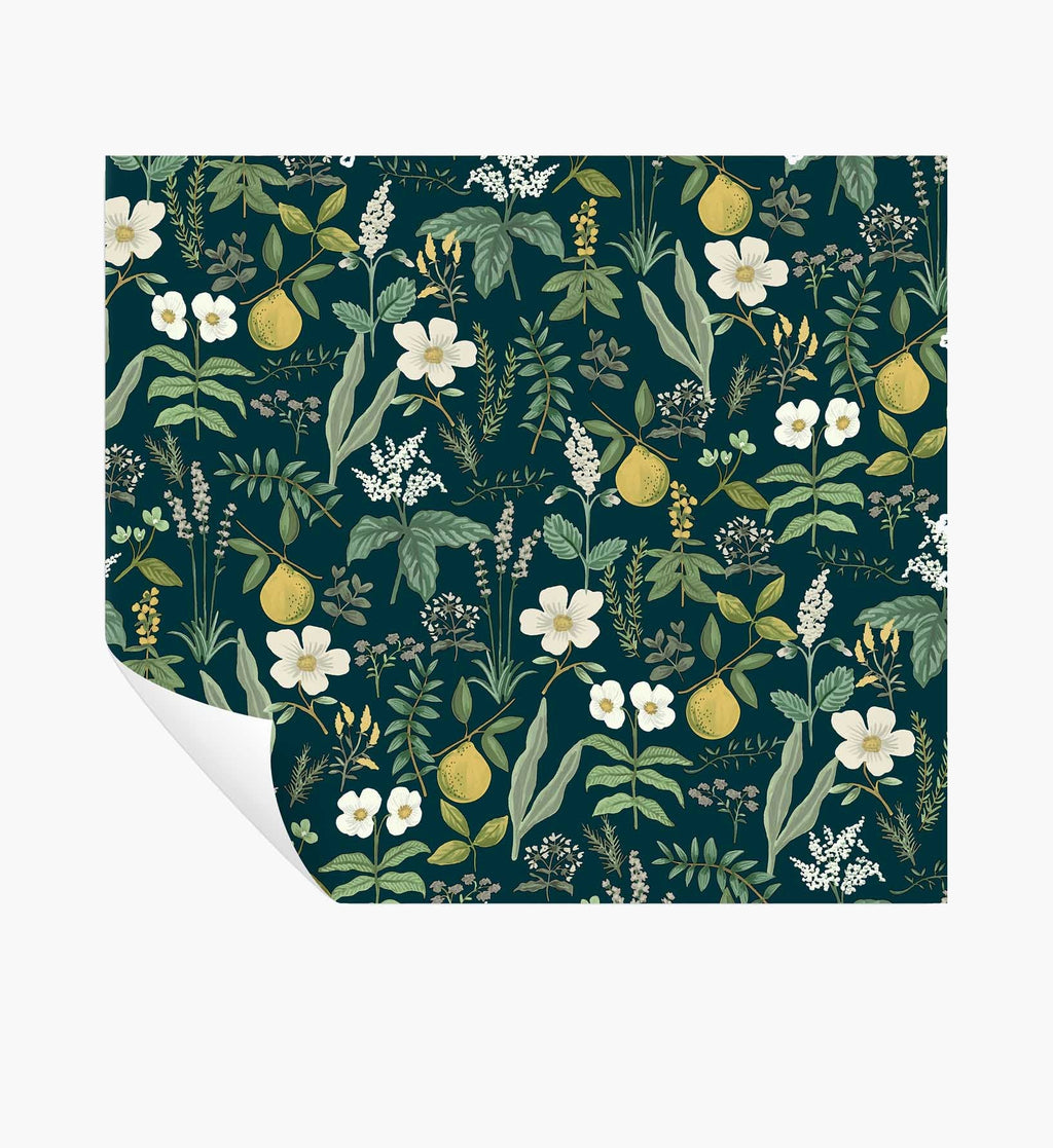 Cloverpaperco™ - Herb Garden Peel & Stick Wallpaper - Navy