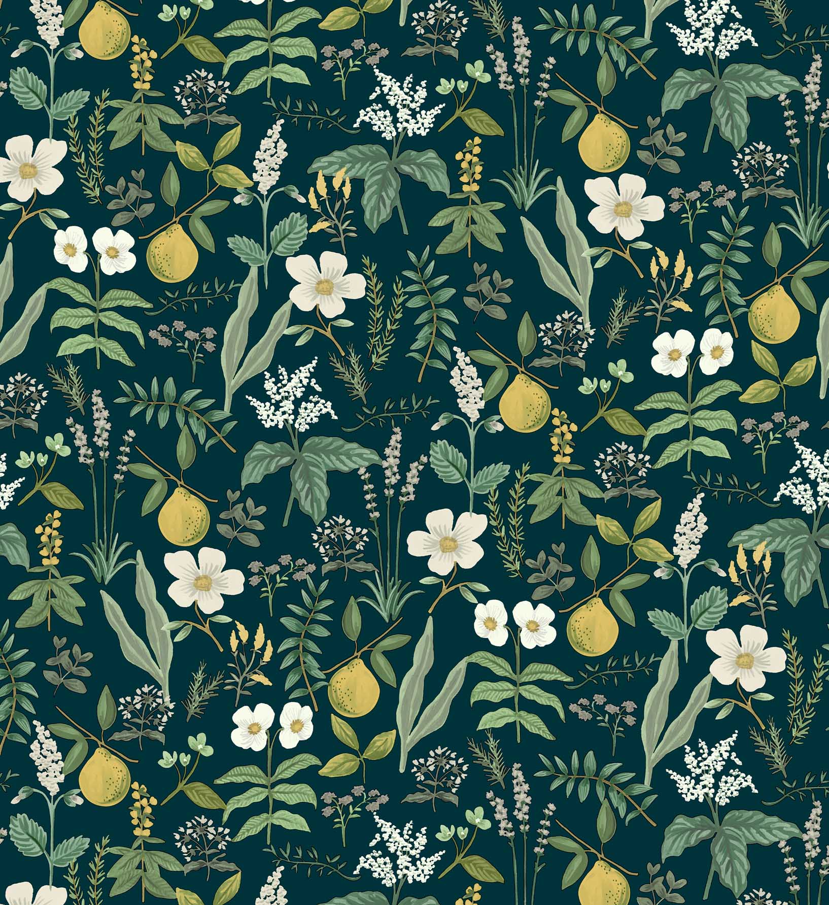 Cloverpaperco™ - Herb Garden Peel & Stick Wallpaper - Navy