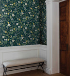 Cloverpaperco™ - Herb Garden Peel & Stick Wallpaper - Navy