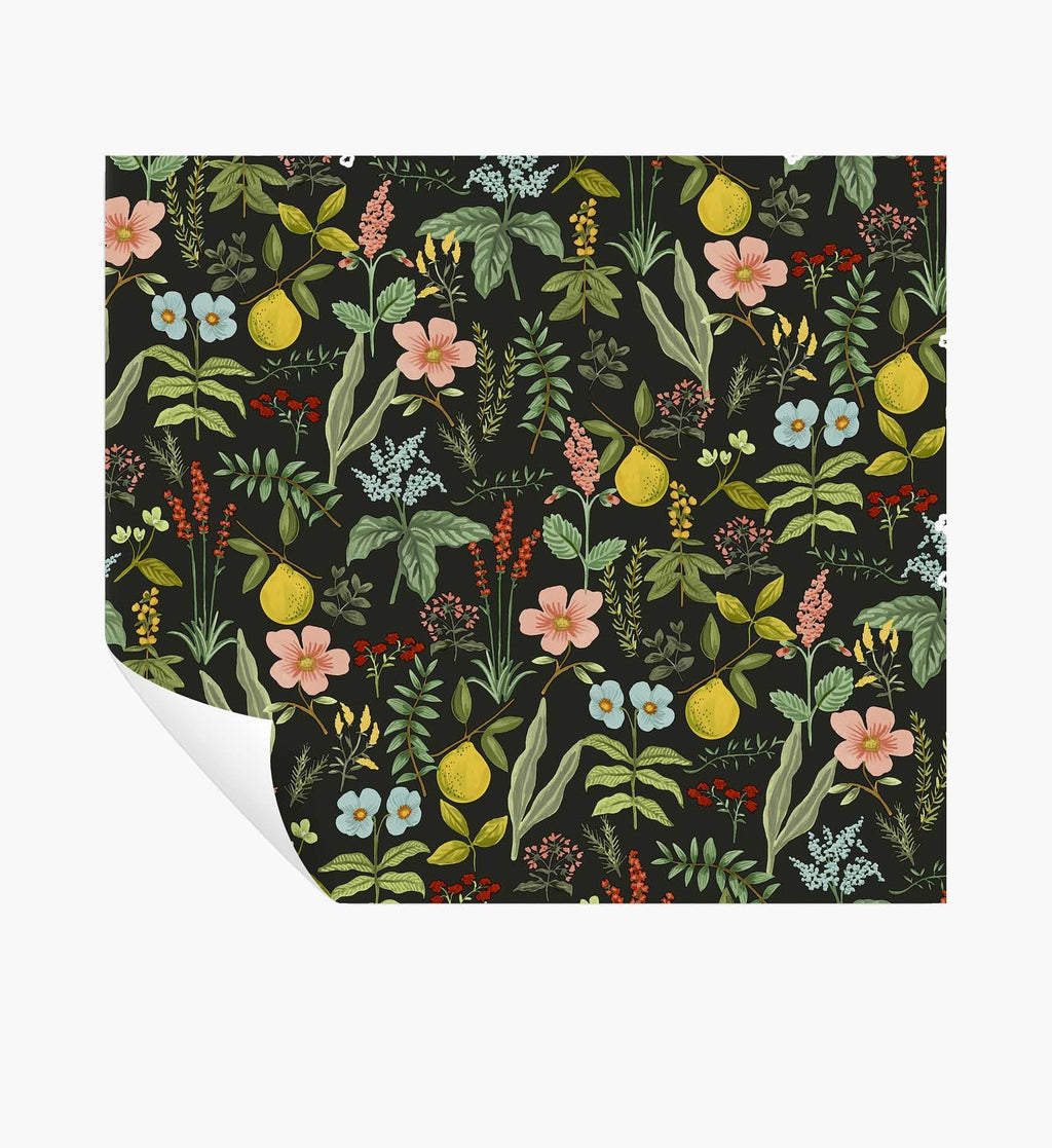 Cloverpaperco™ - Herb Garden Peel & Stick Wallpaper - Black