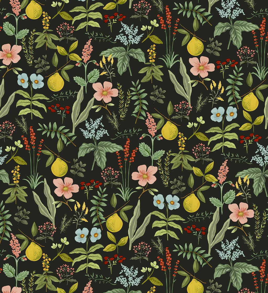 Cloverpaperco™ - Herb Garden Peel & Stick Wallpaper - Black