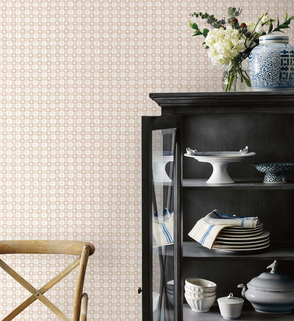Cloverpaperco™ - Daisy Gingham Peel & Stick Wallpaper - Blush
