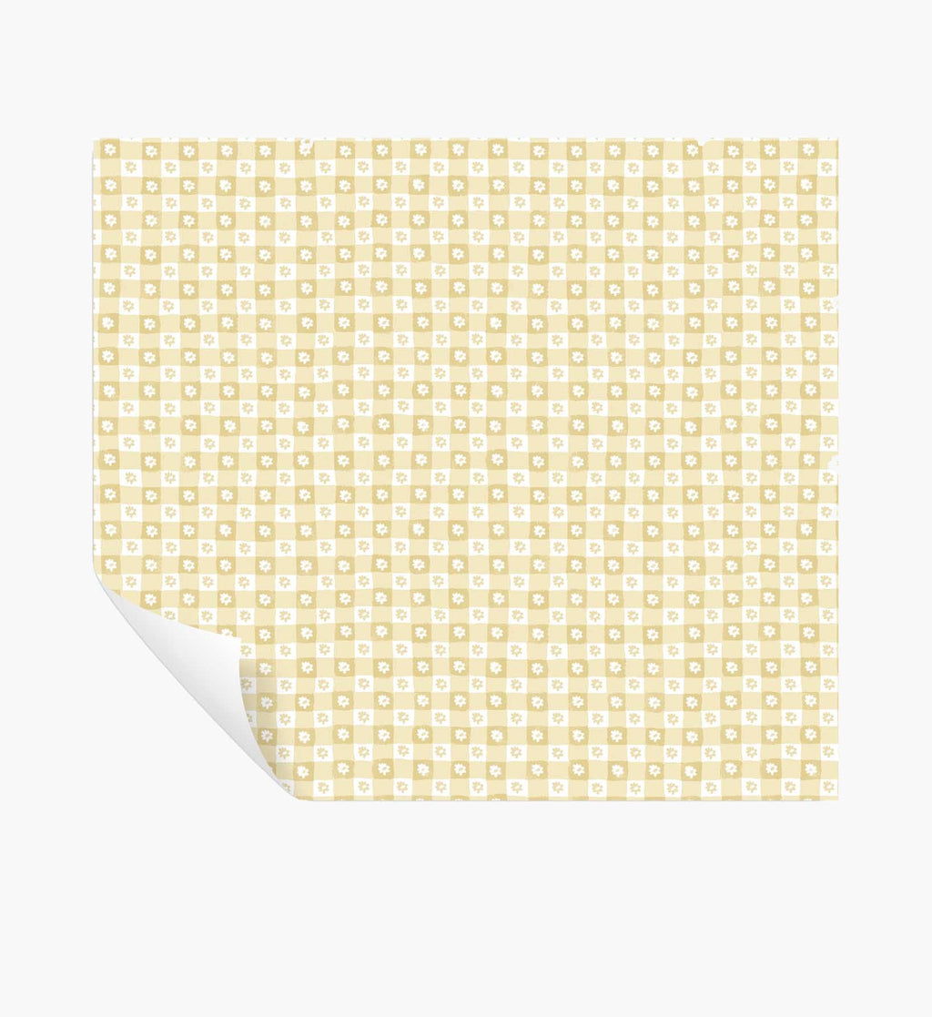 Cloverpaperco™ - Daisy Gingham Peel & Stick Wallpaper - Gold