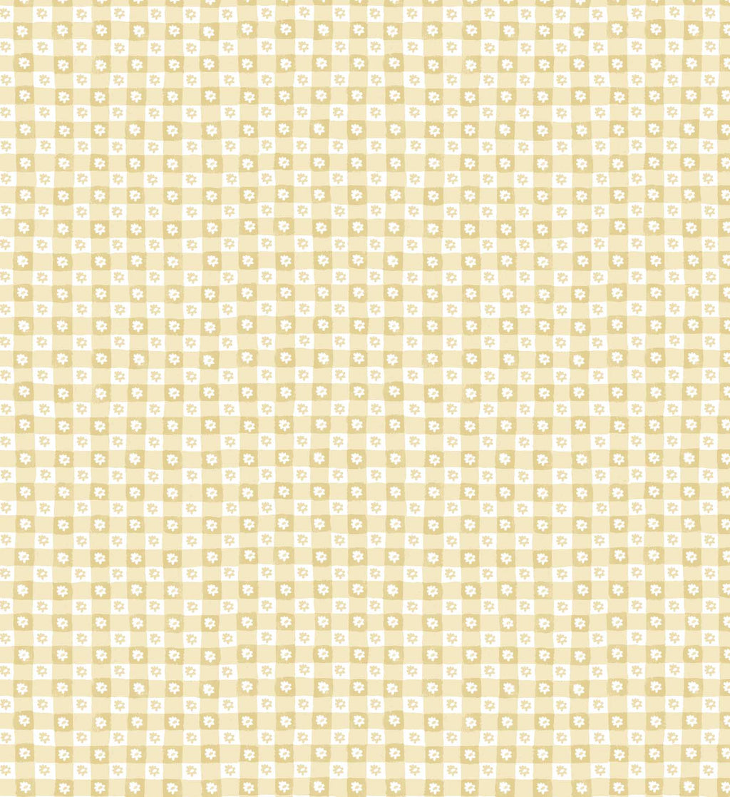 Cloverpaperco™ - Daisy Gingham Peel & Stick Wallpaper - Gold