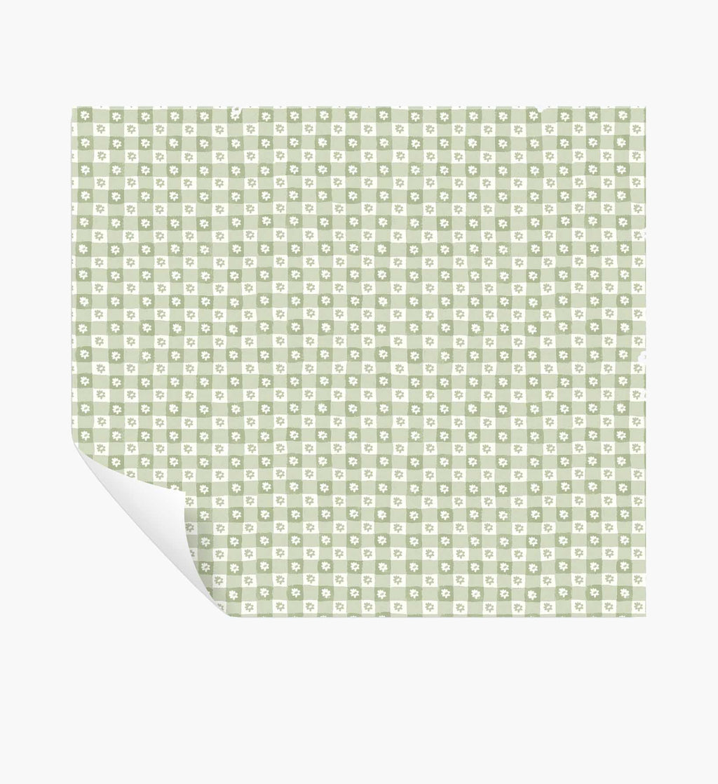 Cloverpaperco™ - Daisy Gingham Peel & Stick Wallpaper - Green