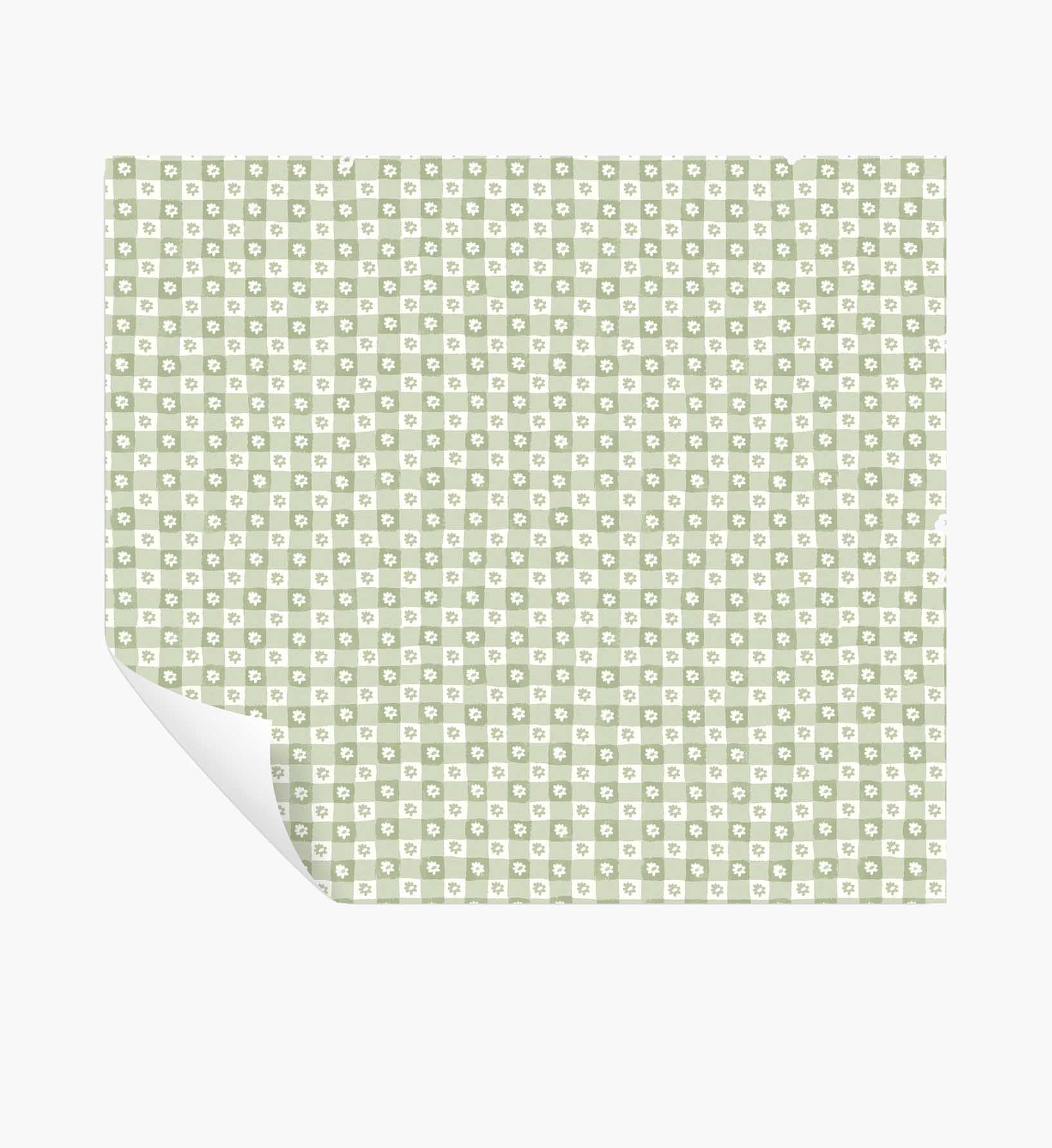 Cloverpaperco™ - Daisy Gingham Peel & Stick Wallpaper - Green
