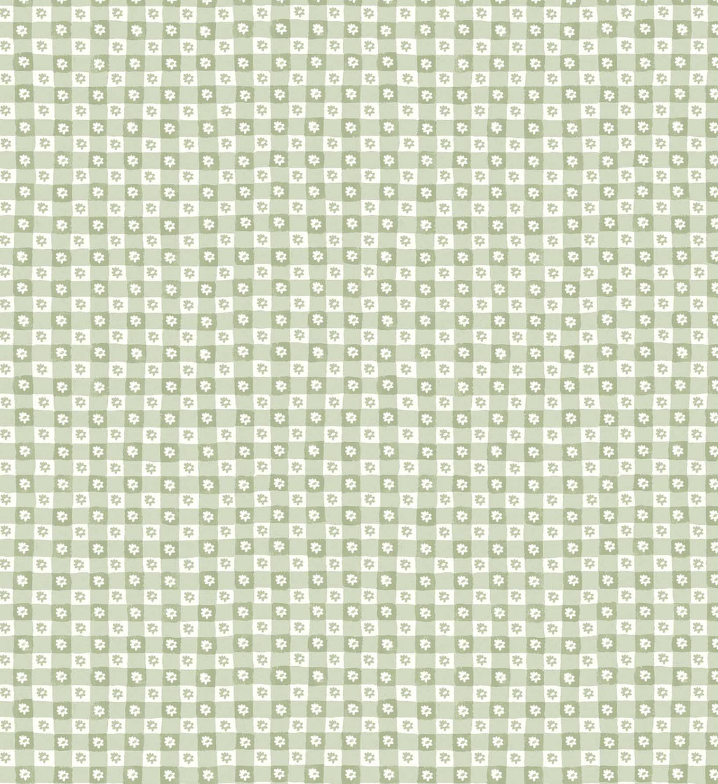 Cloverpaperco™ - Daisy Gingham Peel & Stick Wallpaper - Green