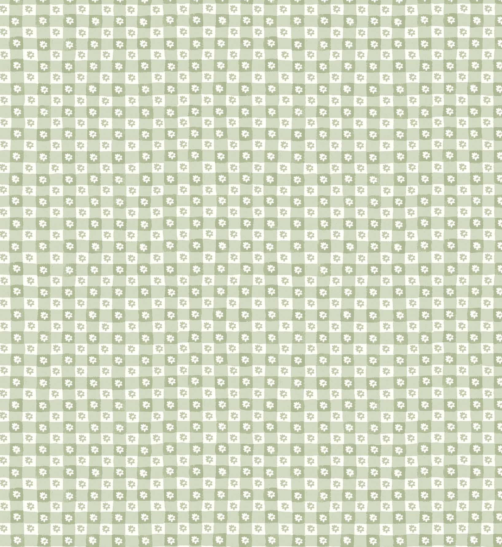 Cloverpaperco™ - Daisy Gingham Peel & Stick Wallpaper - Green