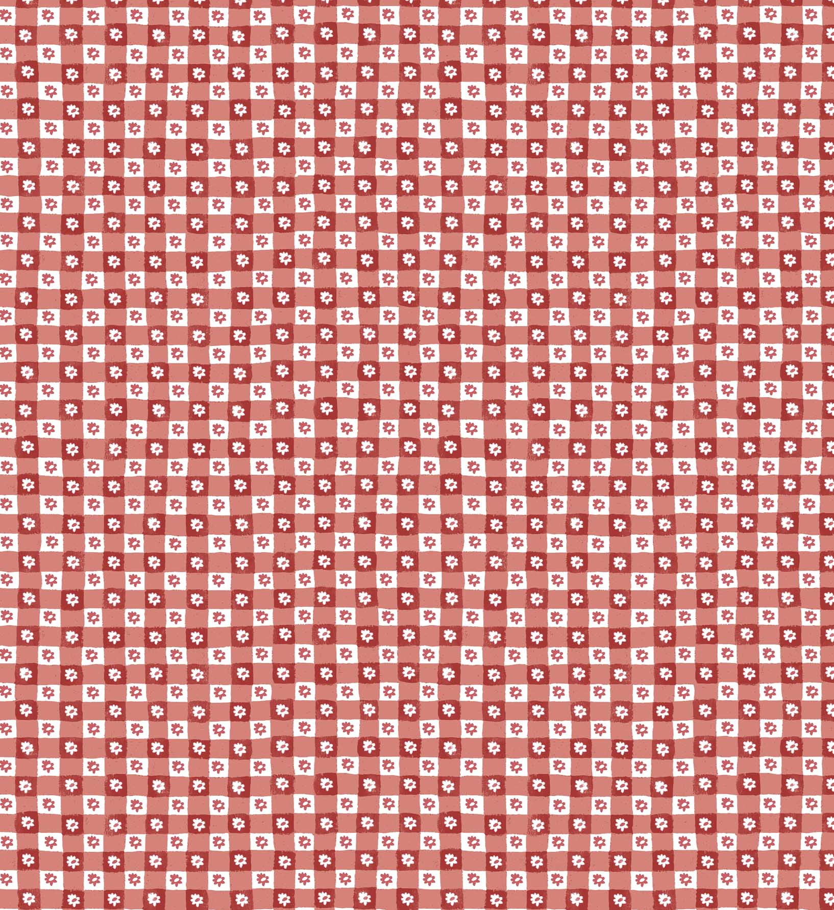 Cloverpaperco™ - Daisy Gingham Peel & Stick Wallpaper - Red