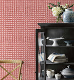 Cloverpaperco™ - Daisy Gingham Peel & Stick Wallpaper - Red
