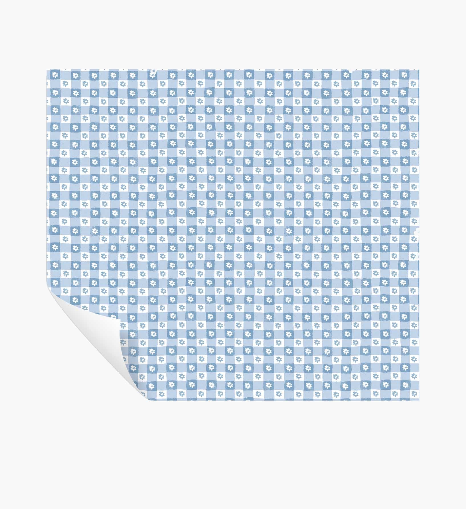 Cloverpaperco™ - Daisy Gingham Peel & Stick Wallpaper - Blue