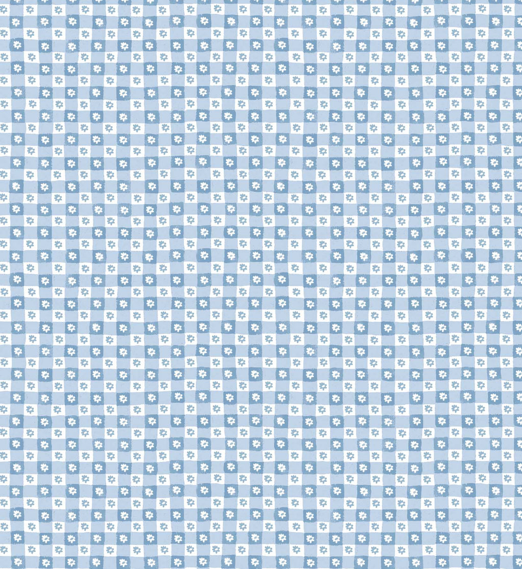 Cloverpaperco™ - Daisy Gingham Peel & Stick Wallpaper - Blue
