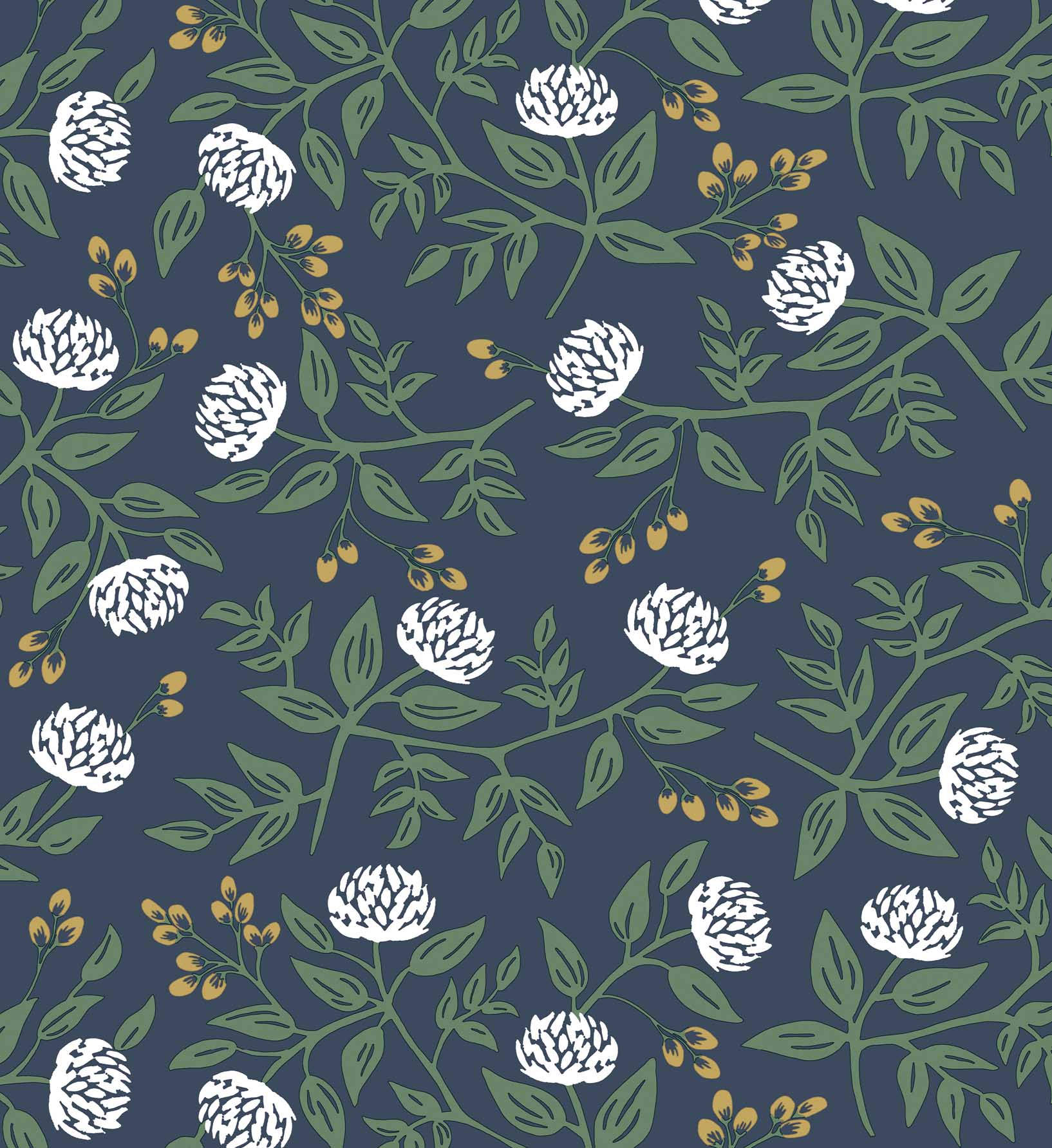 Cloverpaperco™ - Peonies Peel & Stick Wallpaper - Navy