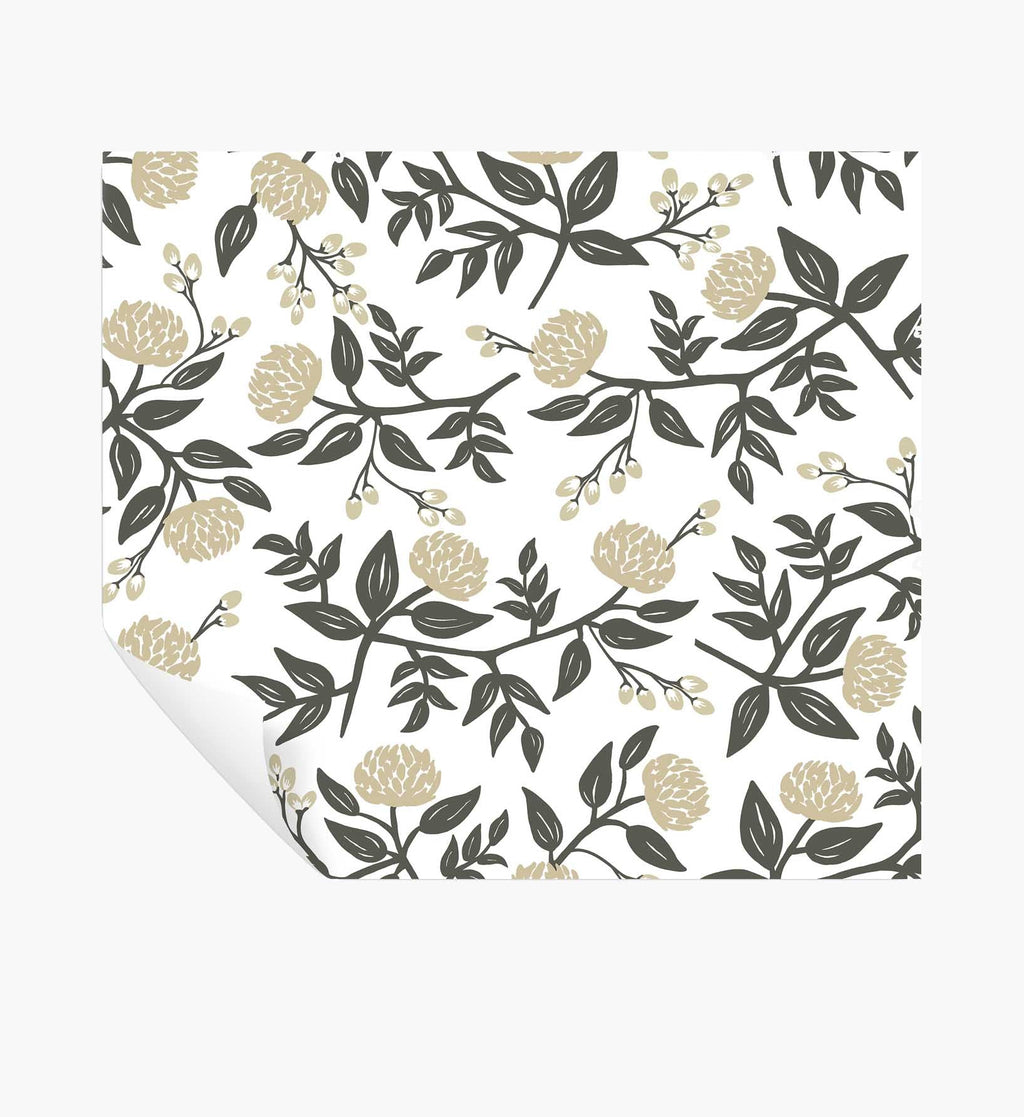 Cloverpaperco™ - Peonies Peel & Stick Wallpaper - White