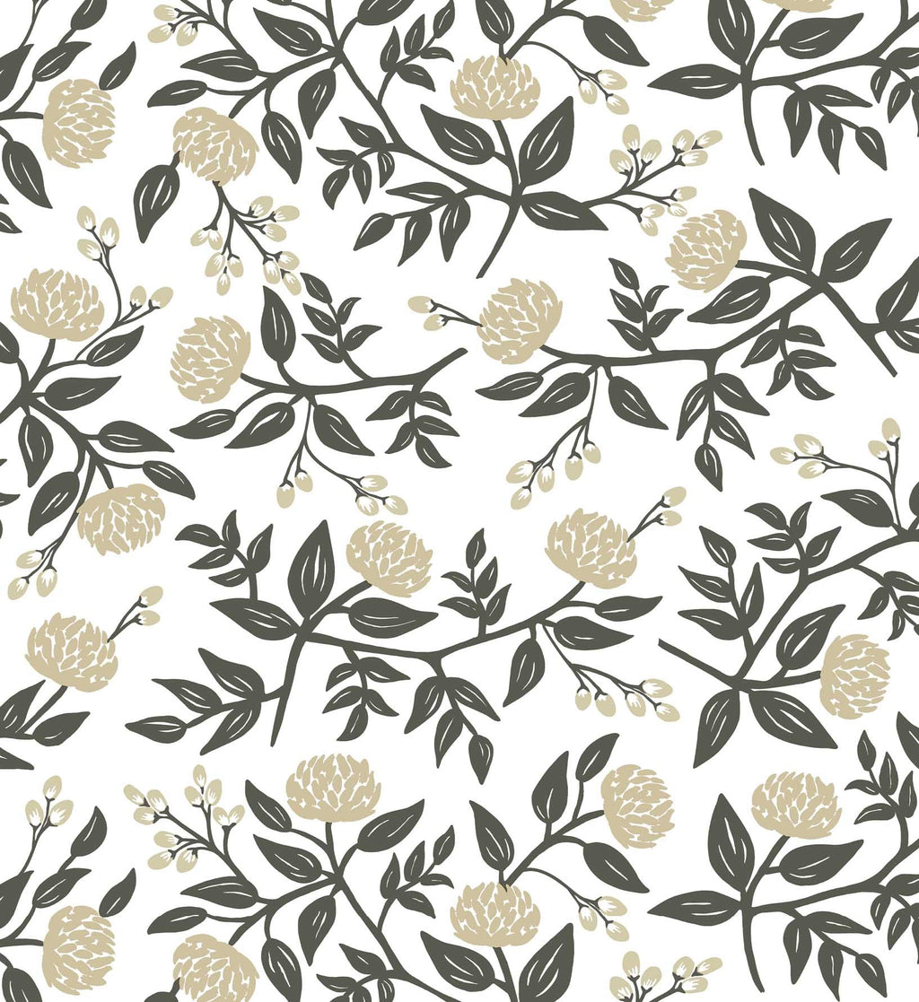 Cloverpaperco™ - Peonies Peel & Stick Wallpaper - White